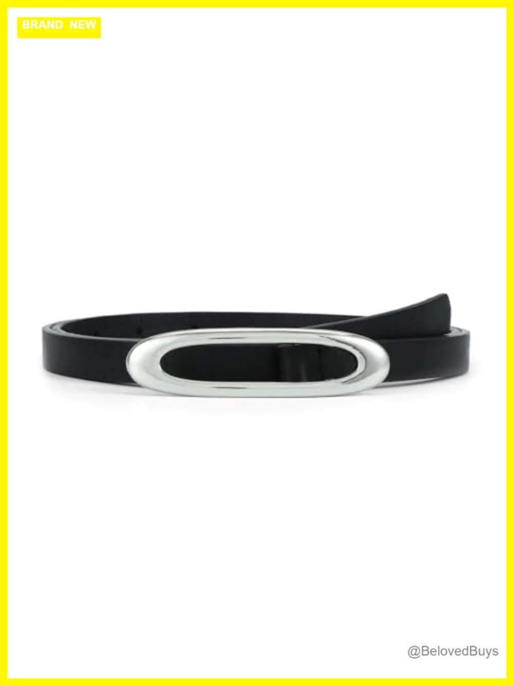 Slim Faux Leather Belt for Jeans Dresses with Silver Buckle
